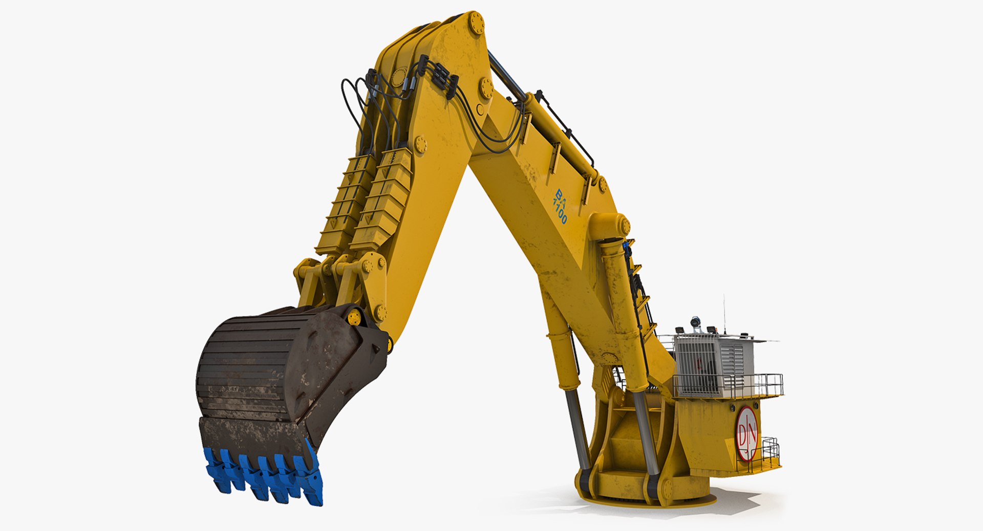 Backhoe Dredger 1100 Rigged 3D Model preview
