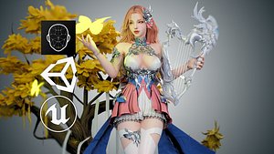 3D Forest Lyrist Woman - GameReady model