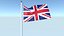 3D Animated Flag of United Kingdom model