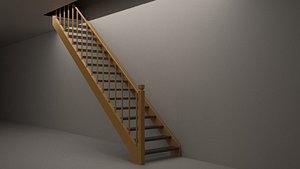 3D wood stairs