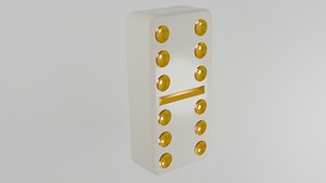 3D ivory and gold domino piece 28