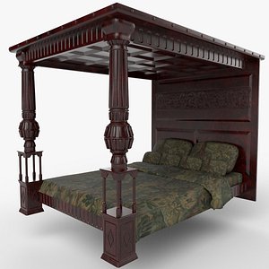 Renaissance style bed 4 3D model