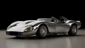 3D 1960s racing speedster