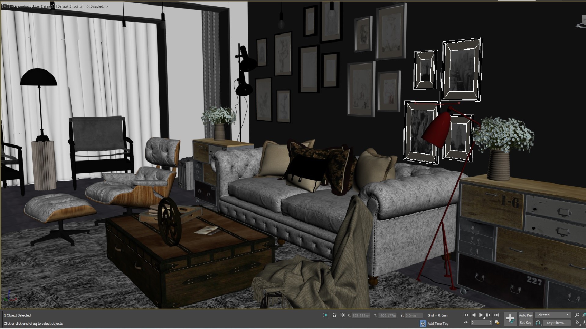 3D Industrial LOFT living room model - TurboSquid 2024724