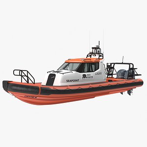 Waverider 1060 GRP Cabin Gemini Marin Orange Rigged for Cinema 4D 3D