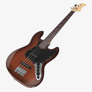 Electric 4-string bass guitar 02 3D model