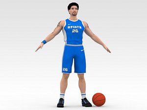 Basketball Player Blue Player 04 model
