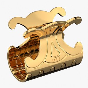 3D Luxury Gold Triomphe Hair Claw Clip Fashion Accessory