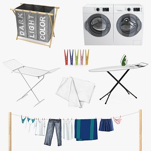 3D model laundry 6 drying