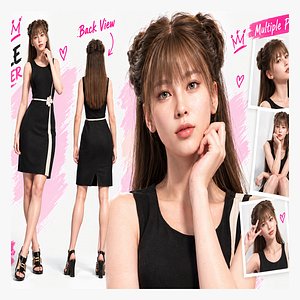 3D Korean Female Game Ready Model model