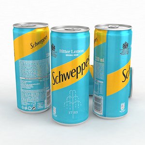 Beverage Can Schweppes Bitter Lemon 330ml 2021 3D model