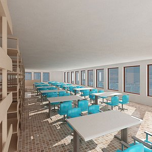 3d library classroom model