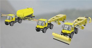 Unimog U400/U500 with runway trailers pack