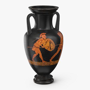 Attic Greek Terracotta Nolan Amphora Warrior Motif Black