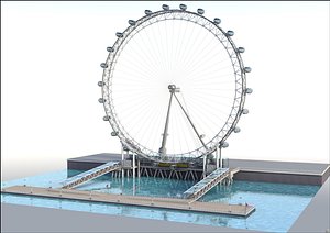3D london eye ferris wheel model