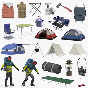 camping man traveler 3D model