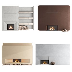 Modern Fireplace set 05
