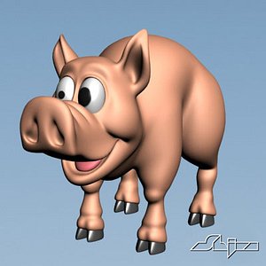 cute pig 3d model