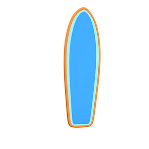 3d wooden surfboard icon 3D