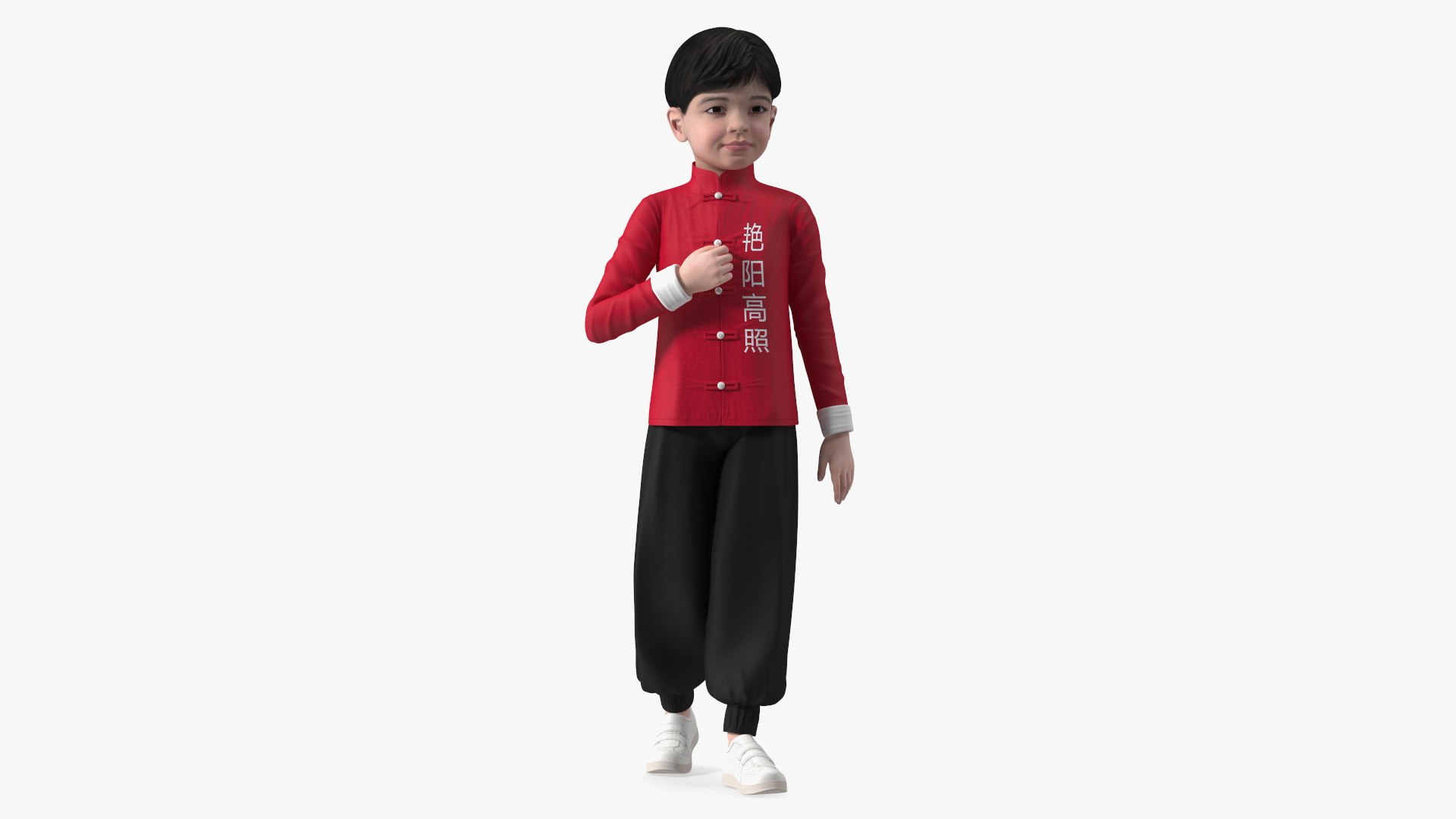 Asian Boy Traditional Costume 3D model preview