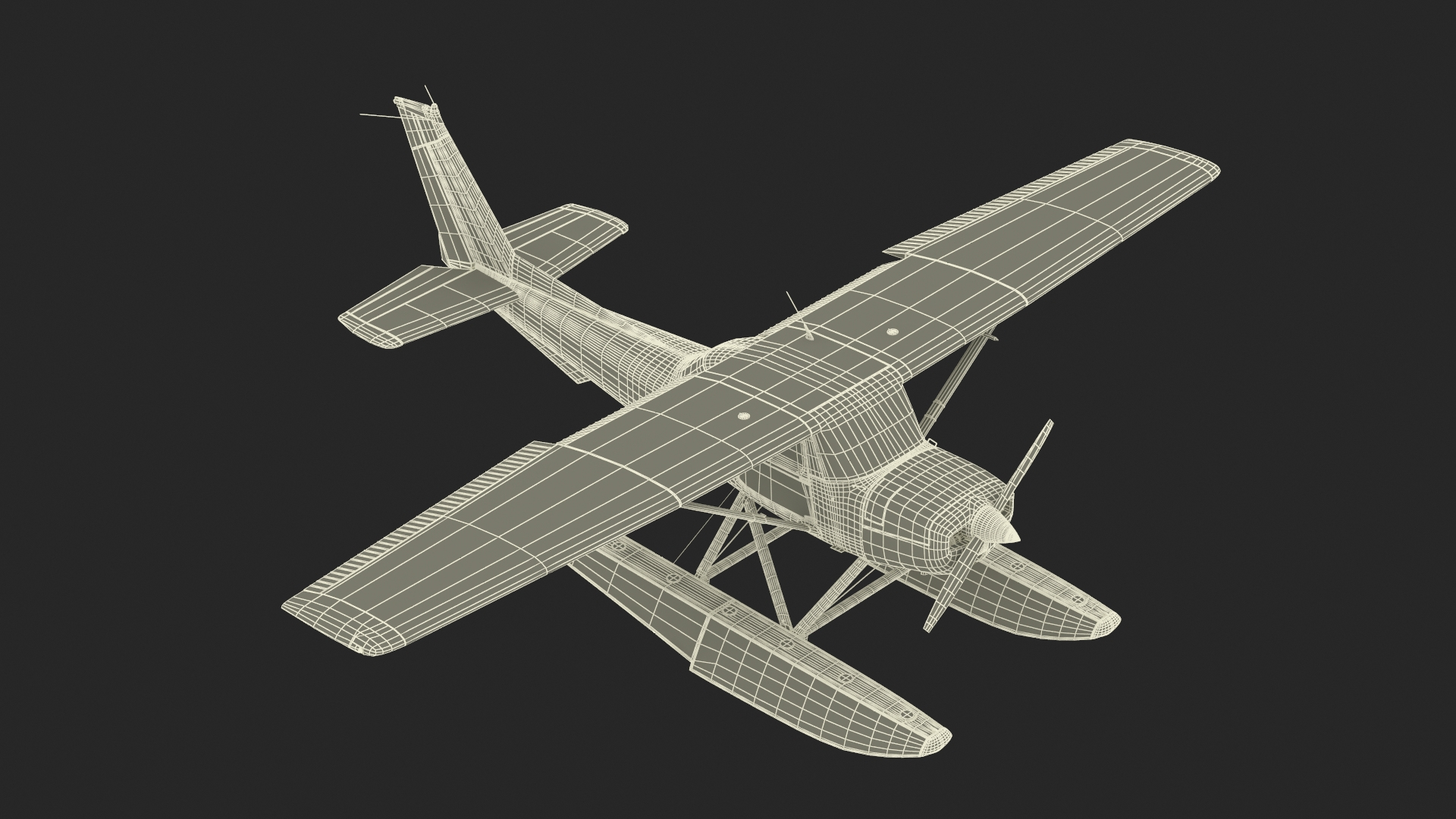 Cessna 150 Seaplane On Floats Rigged Model - TurboSquid 2225860