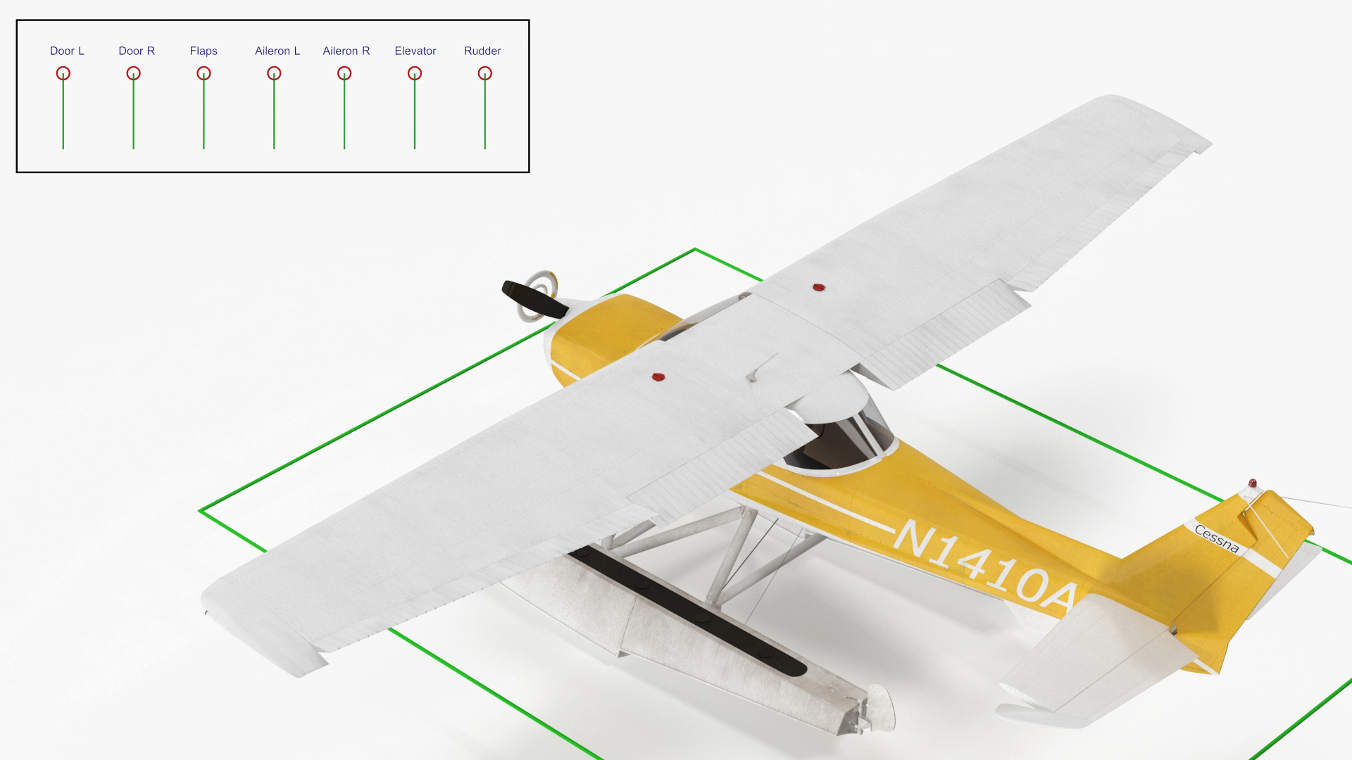 Cessna 150 Seaplane On Floats Rigged Model - TurboSquid 2225860