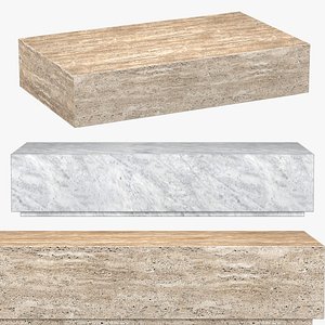 ITALIAN TRAVERTINE PLINTH COFFEE TABLE