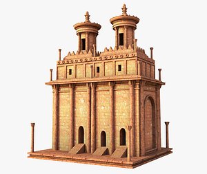 Ancient Petra temple V2 3D model