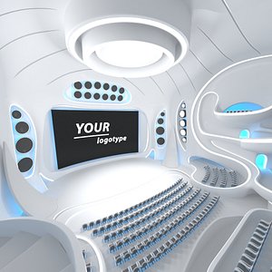 sci-fi futuristic hall interior 3D model