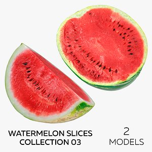 3D Watermelon Slices Collection 03 - 2 models
