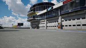 Nurburgring Racetrack Pitstopgarages Ending 3D model