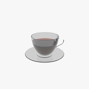 Glass Cup of Coffee 3D model