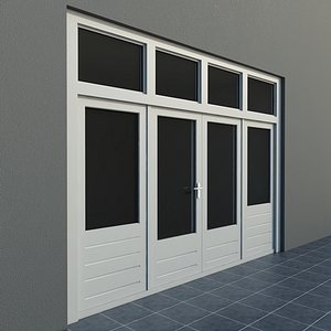upvc french patio double door 3d 3ds