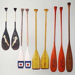3D canoe paddles model
