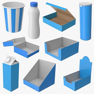 Blue Packages Boxes Collection