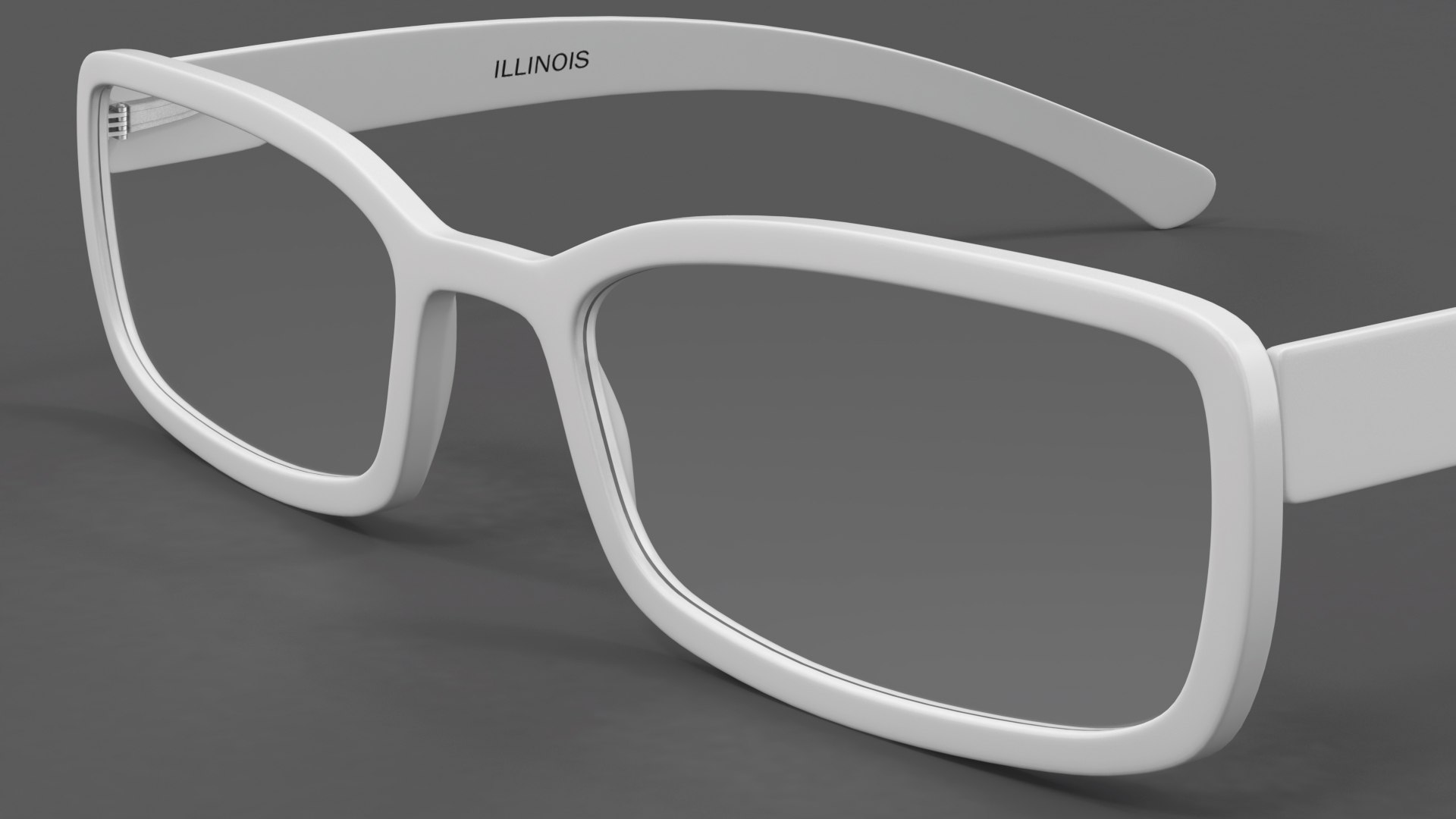 3D White Optical Square Glasses - TurboSquid 2143571