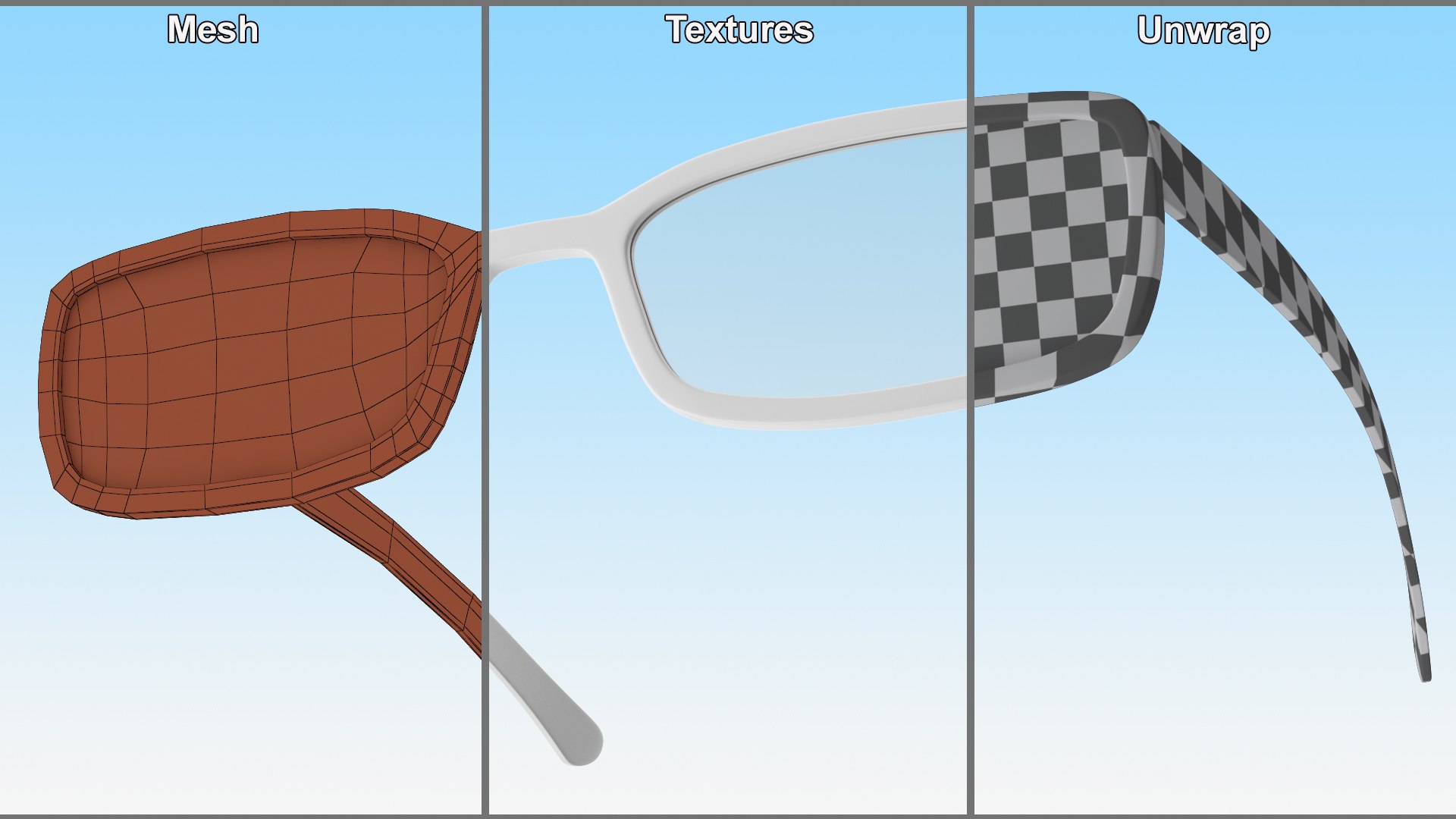 3D White Optical Square Glasses - TurboSquid 2143571