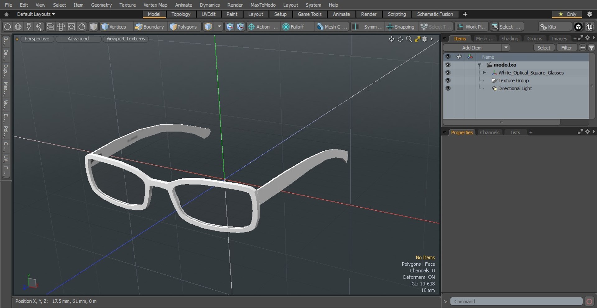 3D White Optical Square Glasses - TurboSquid 2143571