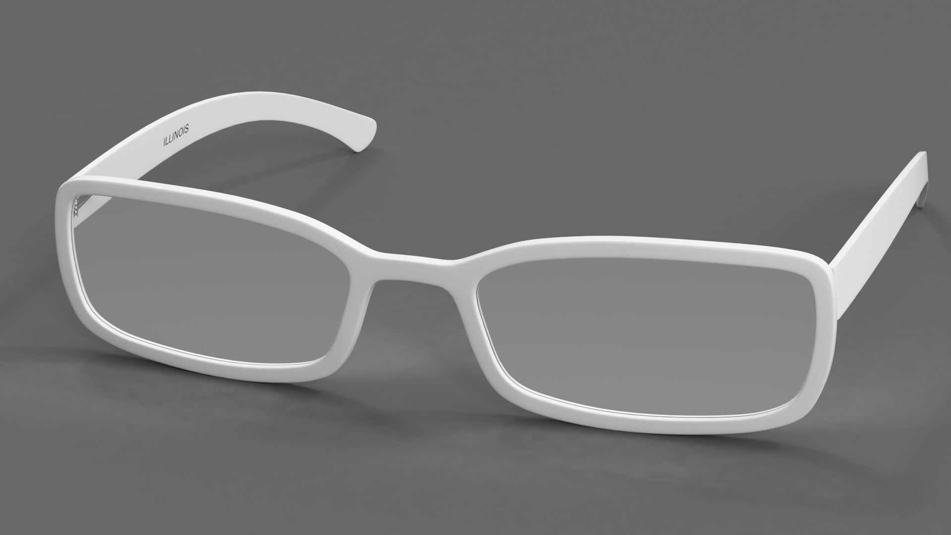 3D White Optical Square Glasses - TurboSquid 2143571