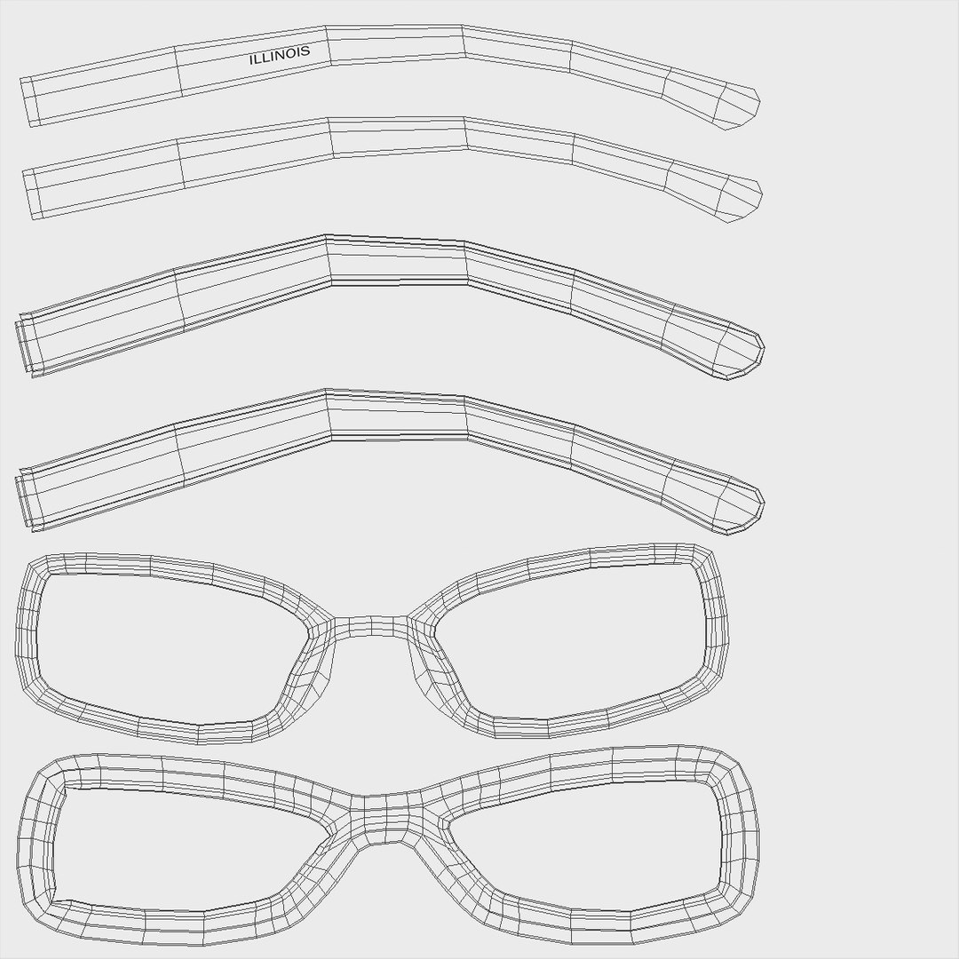 3D White Optical Square Glasses - TurboSquid 2143571
