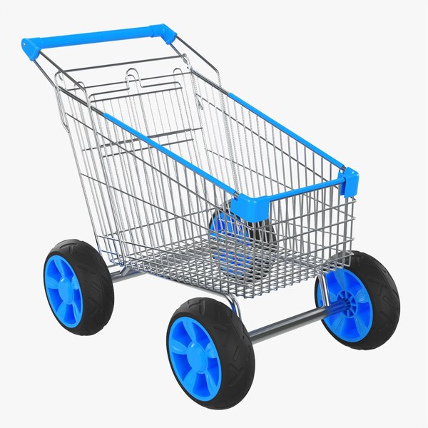 3D Shopping cart with big wheels 01 model