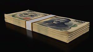 3D money stack - modelled