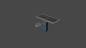3D low poly solar power components model