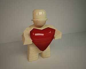 3d wooden figure model