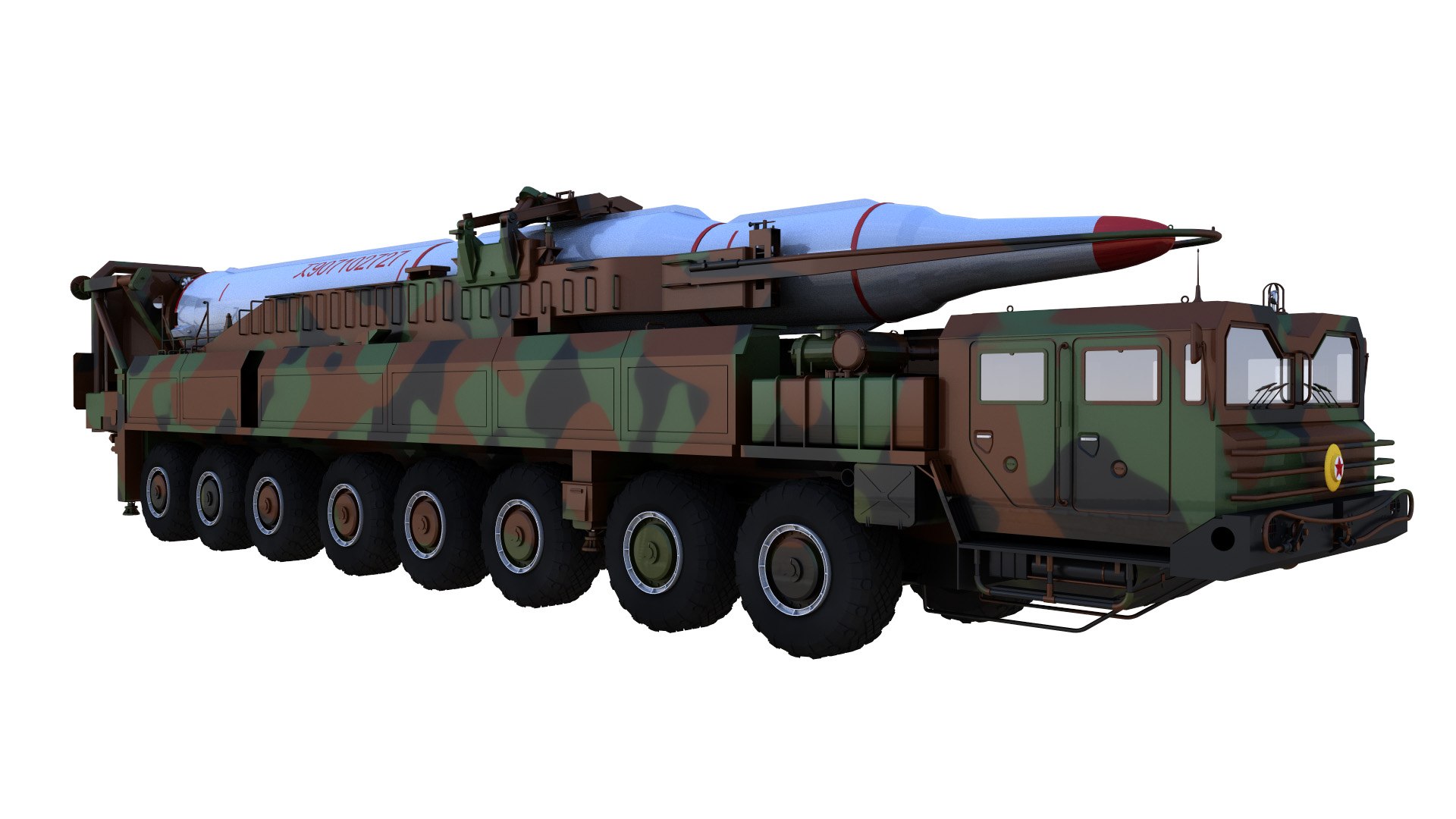 3D Hwaseong13 Missile launch vehicle https://p.turbosquid.com/ts-thumb/wc/QJCLU5/mZ/hwaseong13missilelaunchvehicle_001/jpg/1705736832/1920x1080/fit_q87/9de6bad9e6c399f08623a5b6b8b46534216b6b67/hwaseong13missilelaunchvehicle_001.jpg