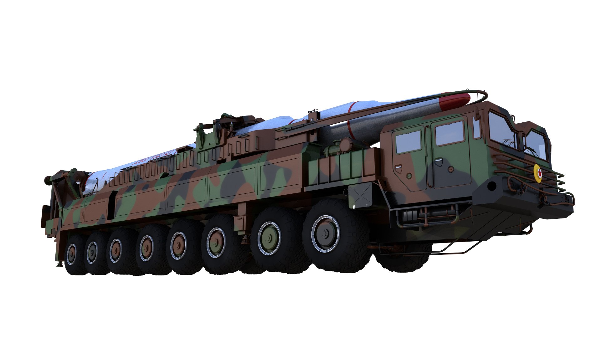 3D Hwaseong13 Missile launch vehicle https://p.turbosquid.com/ts-thumb/wc/QJCLU5/oQ/hwaseong13missilelaunchvehicle_002/jpg/1705736832/1920x1080/fit_q87/c59ebb197b4b91ebdb328f5012bcb06582aa5804/hwaseong13missilelaunchvehicle_002.jpg
