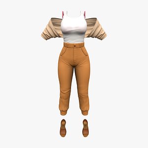 Sunny Brown Holiday Outfit Shawly Top Pants Sandals