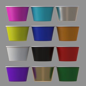 ice cream paper cup 3D model