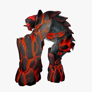 3D elemental creature rigged character model