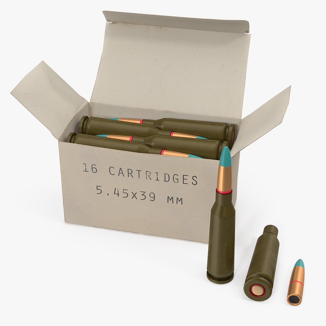 Box of 5.45x39mm Intermediate Cartridge 3D model preview